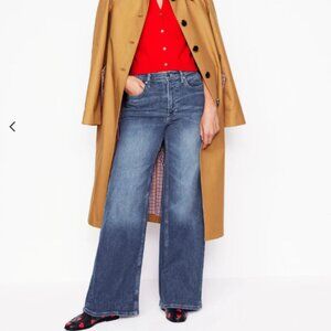 Boden High Rise Wide Leg Jeans in Mid-Vintage